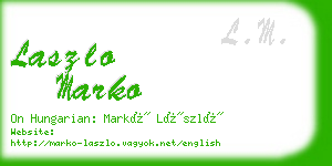 laszlo marko business card